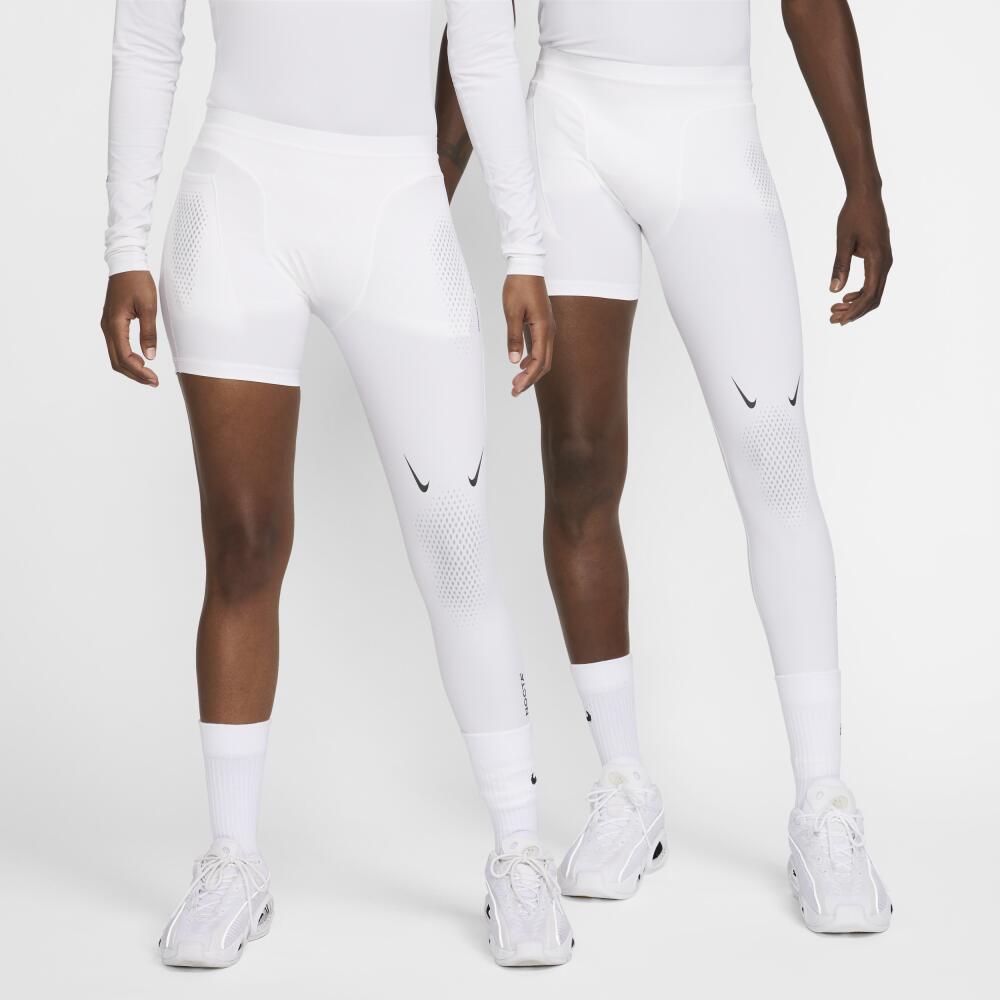 Nike Men's NOCTA Single-Leg Basketball Tights (Left) in White Cover