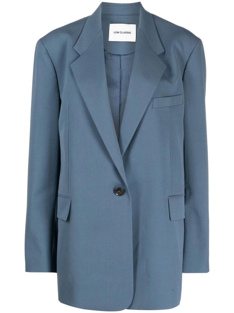 Low Classic single-breasted oversize-frame blazer - Blue Cover