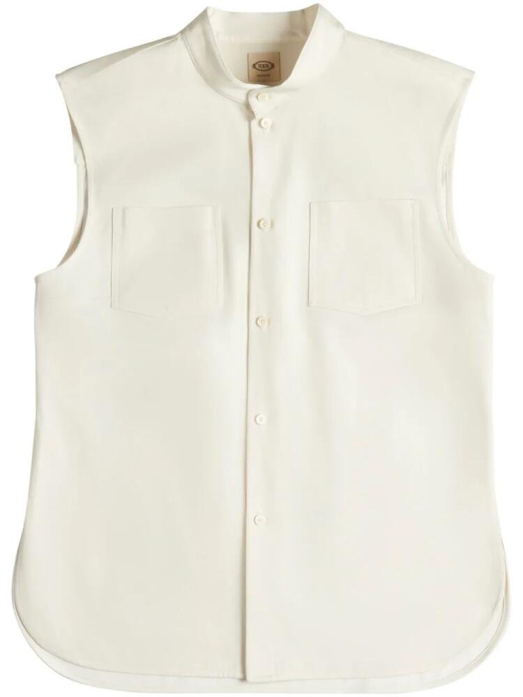 Tod's band-collar sleeveless shirt - White Cover