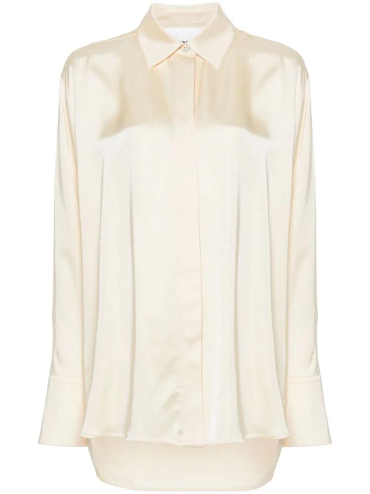 Jil Sander pointed-collar satin shirt - Neutrals Cover