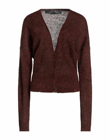 Federica Tosi Woman Cardigan Dark brown Mohair wool, Alpaca wool, Polyamide Cover