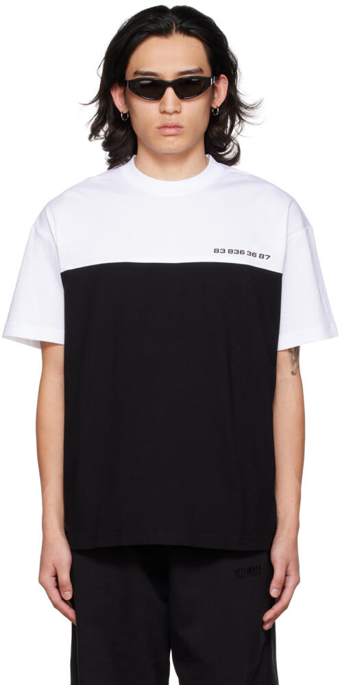 VTMNTS Black & White Numbered Color Block T-Shirt Cover