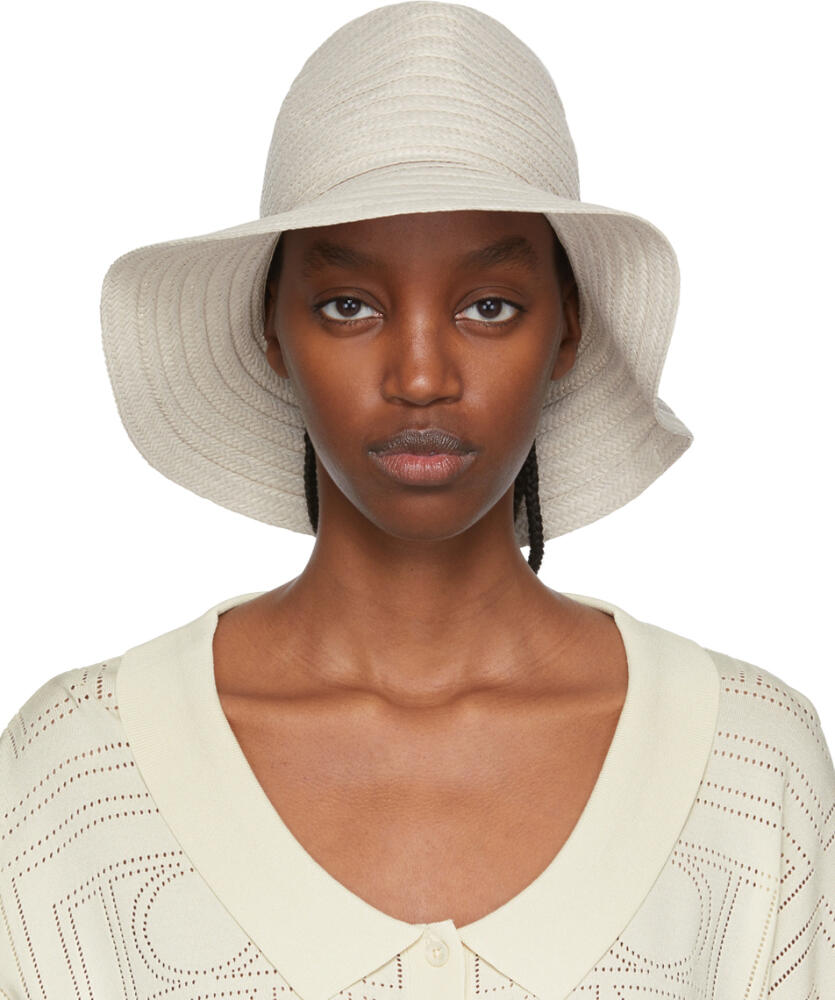 TOTEME Off-White Raffia Panama Hat Cover