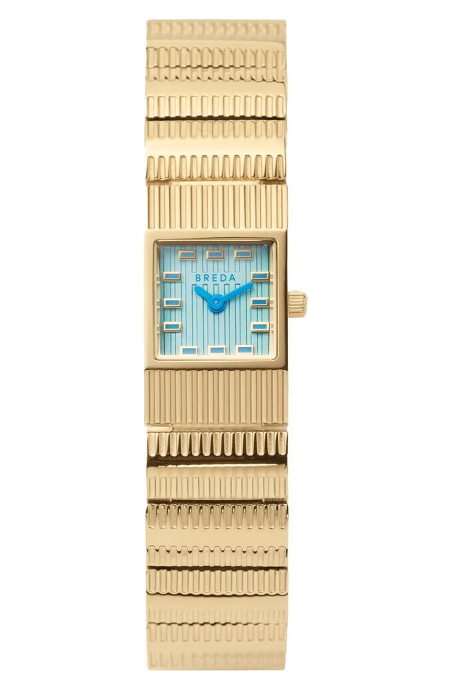 BREDA Groove Square Bracelet Watch, 16mm in Gold Cover