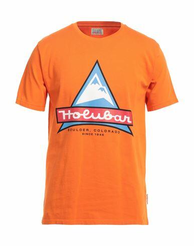 Holubar Man T-shirt Orange Cotton Cover