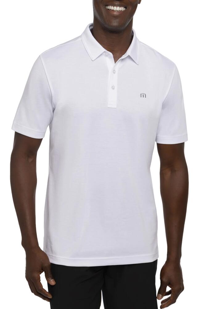 TravisMathew Tour Guide Embroidered Logo Polo in White Cover