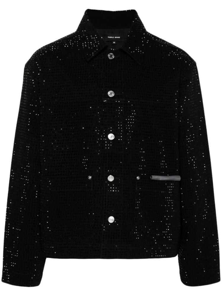 Purple Brand Chore crystal-embellished jacket - Black Cover