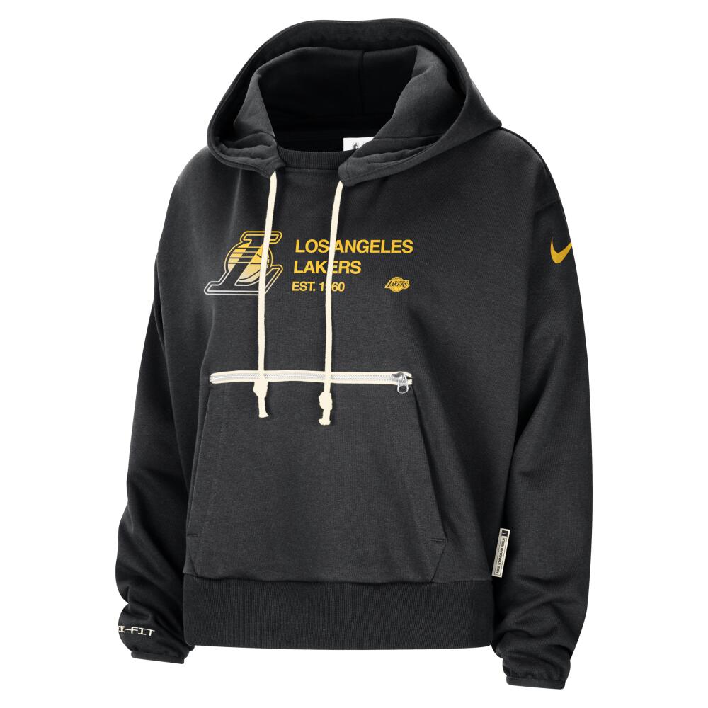 Los Angeles Lakers Standard Issue Nike Women's Dri-FIT NBA Pullover Hoodie in Black Cover