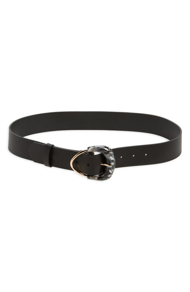 Nordstrom Juliet Marbled Buckle Leather Belt in Black Combo Cover