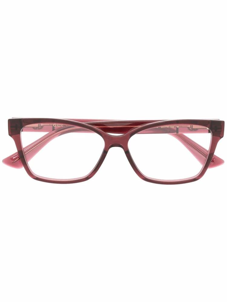 Gucci Eyewear transparent square-frame eyeglasses - Pink Cover