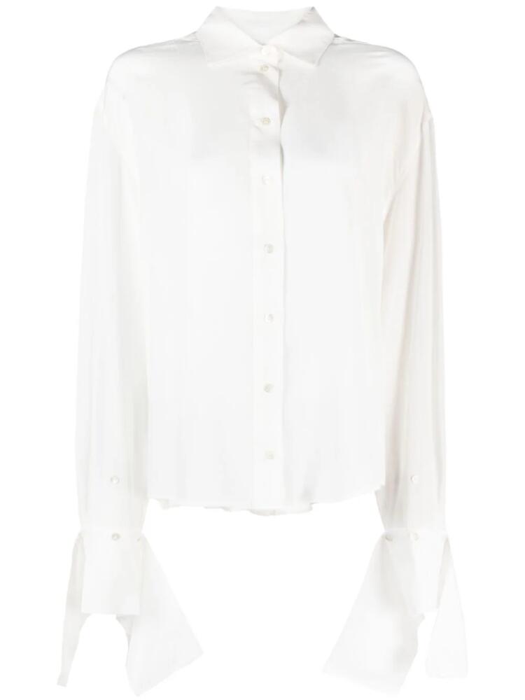 Rokh ruffle-cuffs silk shirt - White Cover