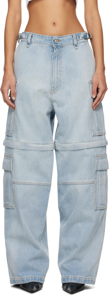 VTMNTS Blue Faded Denim Cargo Pants Cover