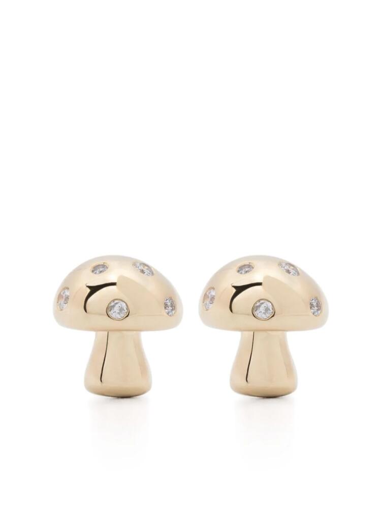 Adina Reyter Enchanted Mushroom diamond stud earrings - Gold Cover