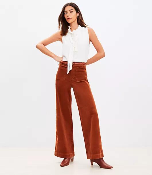 Loft Petite Palmer Wide Leg Pants in Brushed Corduroy Cover