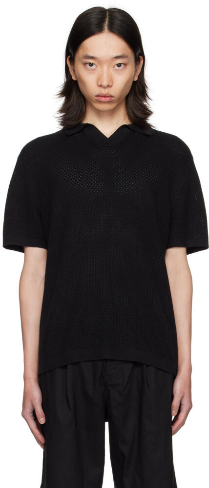 Reigning Champ Black Cotton Linen Victor Polo Cover