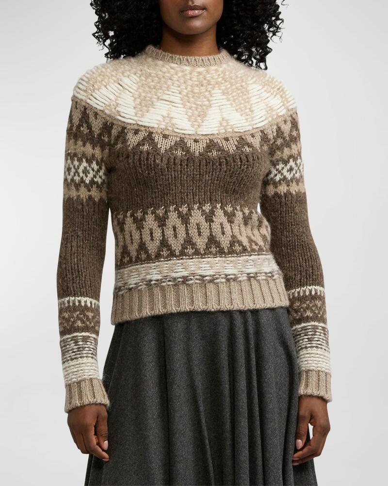 Ralph Lauren Collection Jacquard-Knit Cashmere-Blend Sweater Cover