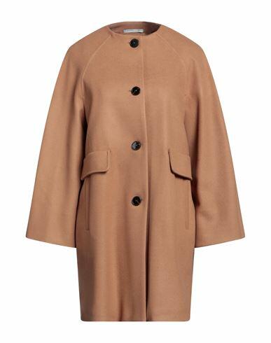 Biancoghiaccio Woman Coat Camel Acrylic, Polyethylene, Wool Cover