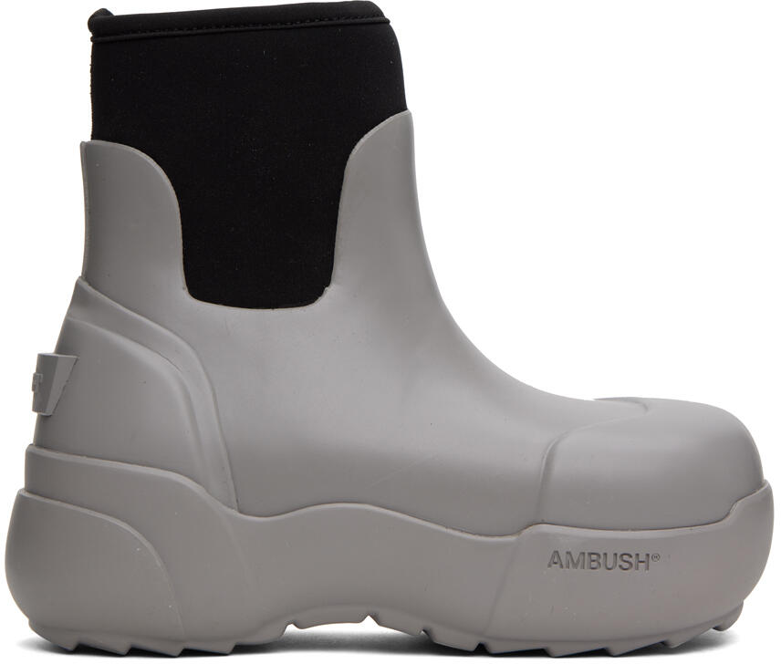 AMBUSH Gray & Black Square Toe Boots Cover