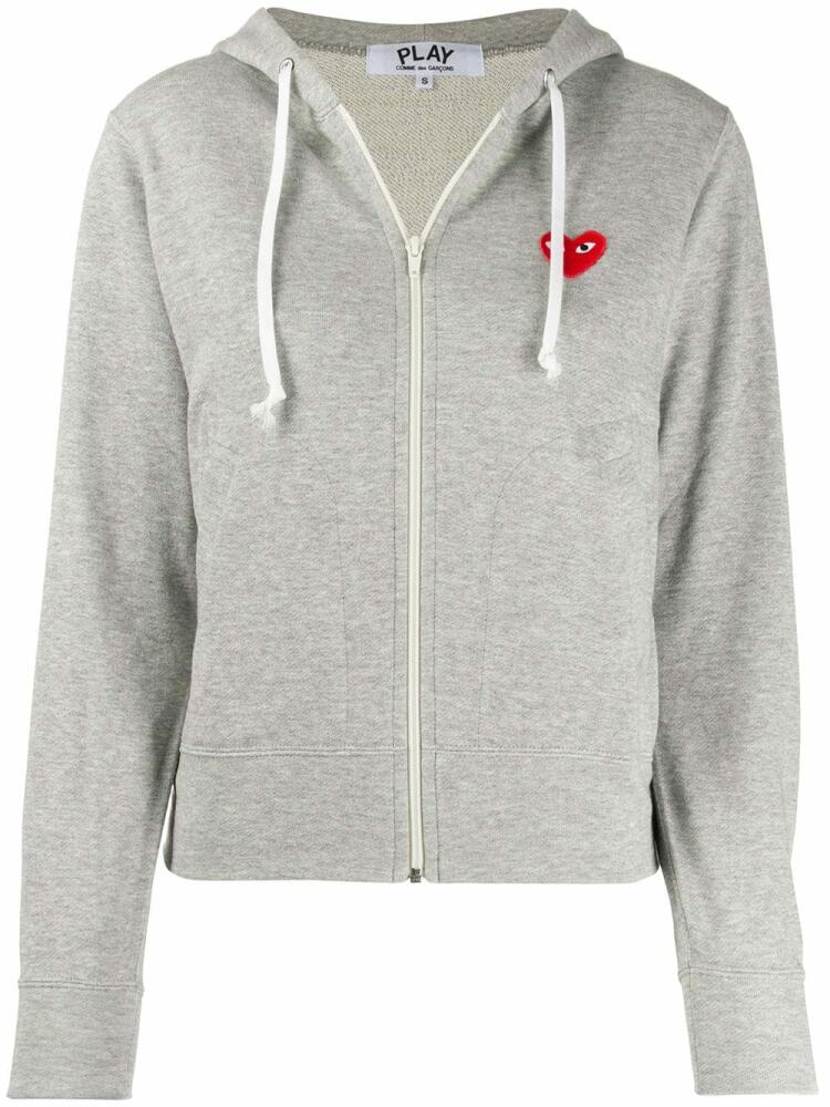 Comme Des Garçons Play zipped almond eye heart hoodie - Grey Cover