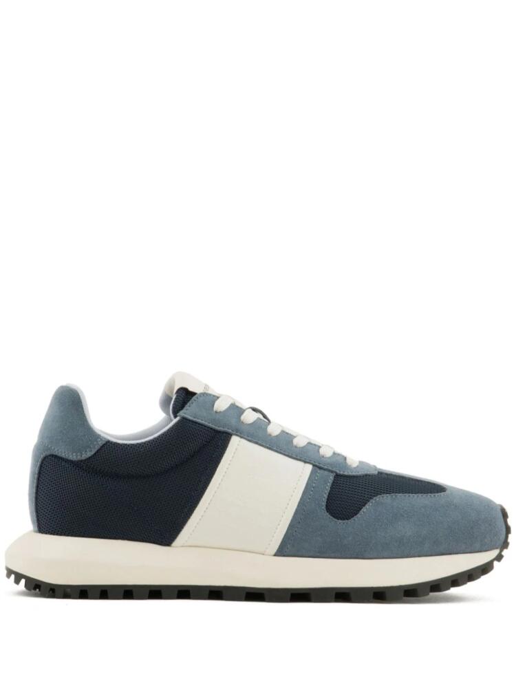 Emporio Armani colour-block low-top sneakers - Blue Cover