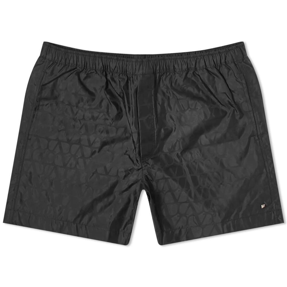 Valentino Men's Icon Logo Swim Shorts in Black Cover