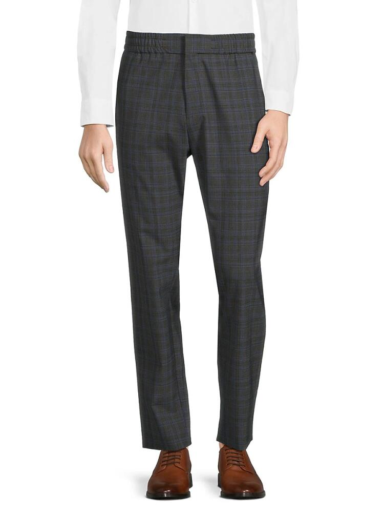 HUGO Men's Howard Plaid Wool Blend Dress Pants - Dark Grey Cover