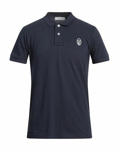 Trussardi Collection Man Polo shirt Midnight blue Cotton Cover