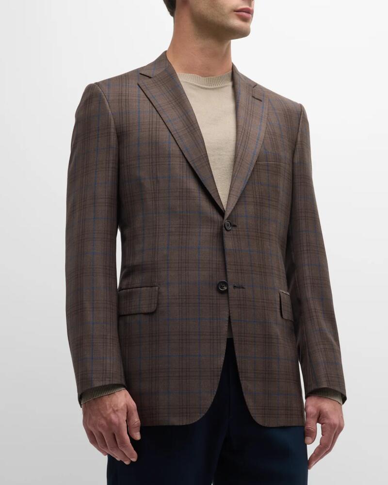 Brioni Men's Plaid Wool Sport Coat Cover