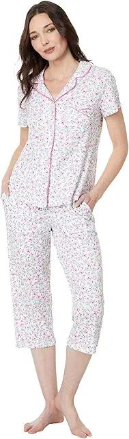 Karen Neuburger Petite Blooming Breeze Two-Piece Short Sleeve Girlfriend Long Pj Set (Ditsy Pop) Women's Pajama Sets Cover