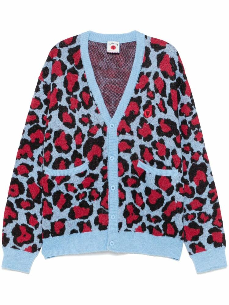 ICECREAM leopard cardigan - Blue Cover