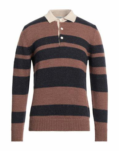 Circolo 1901 Man Sweater Brown Alpaca wool, Ecological wool Cover