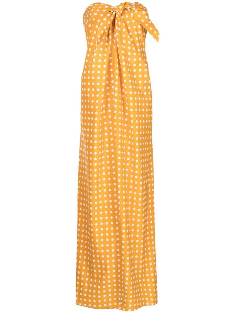 Caroline Constas Kaia polka-dot maxi dress - Yellow Cover