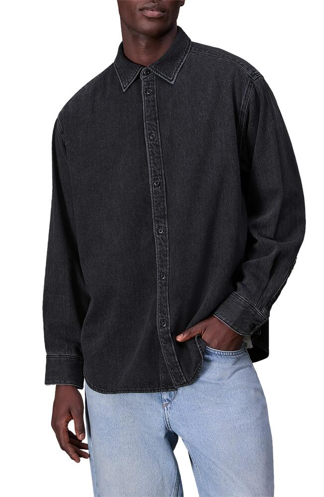 rag & bone Matthew Denim Button-Up Shirt in Washed Black Cover