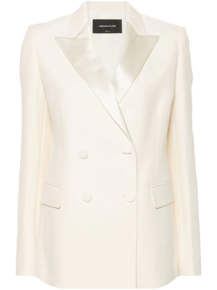 Fabiana Filippi double-breasted crepe blazer - Neutrals Cover