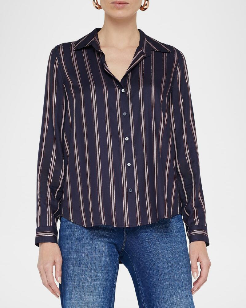 L'Agence Holly Multi-Striped Blouse Cover