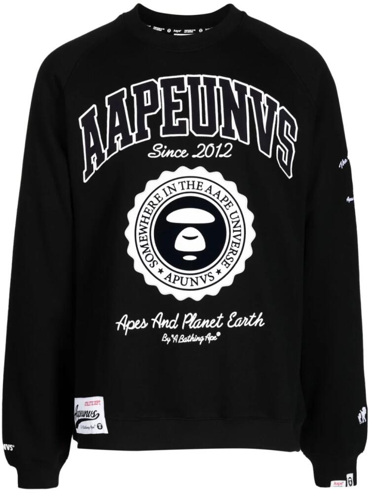 AAPE BY *A BATHING APE® logo-print crew-neck sweatshirt - Black Cover