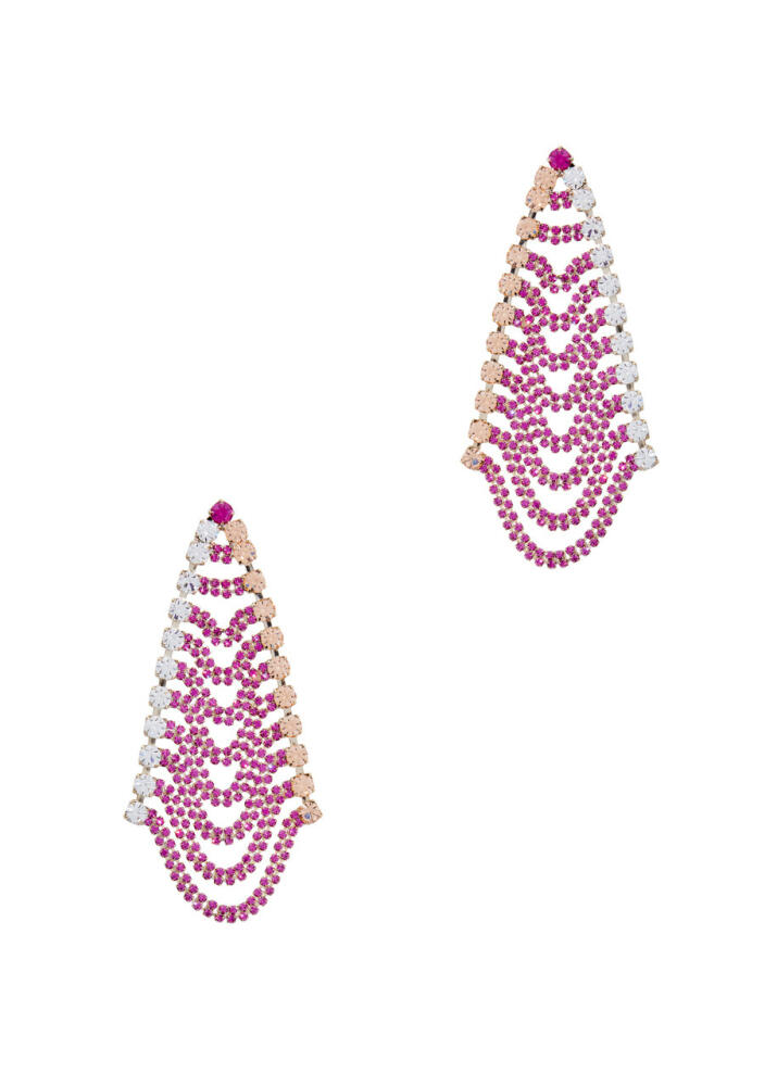 Rosantica Patchwork Crystal-embellished Drop Earrings - Pink Cover