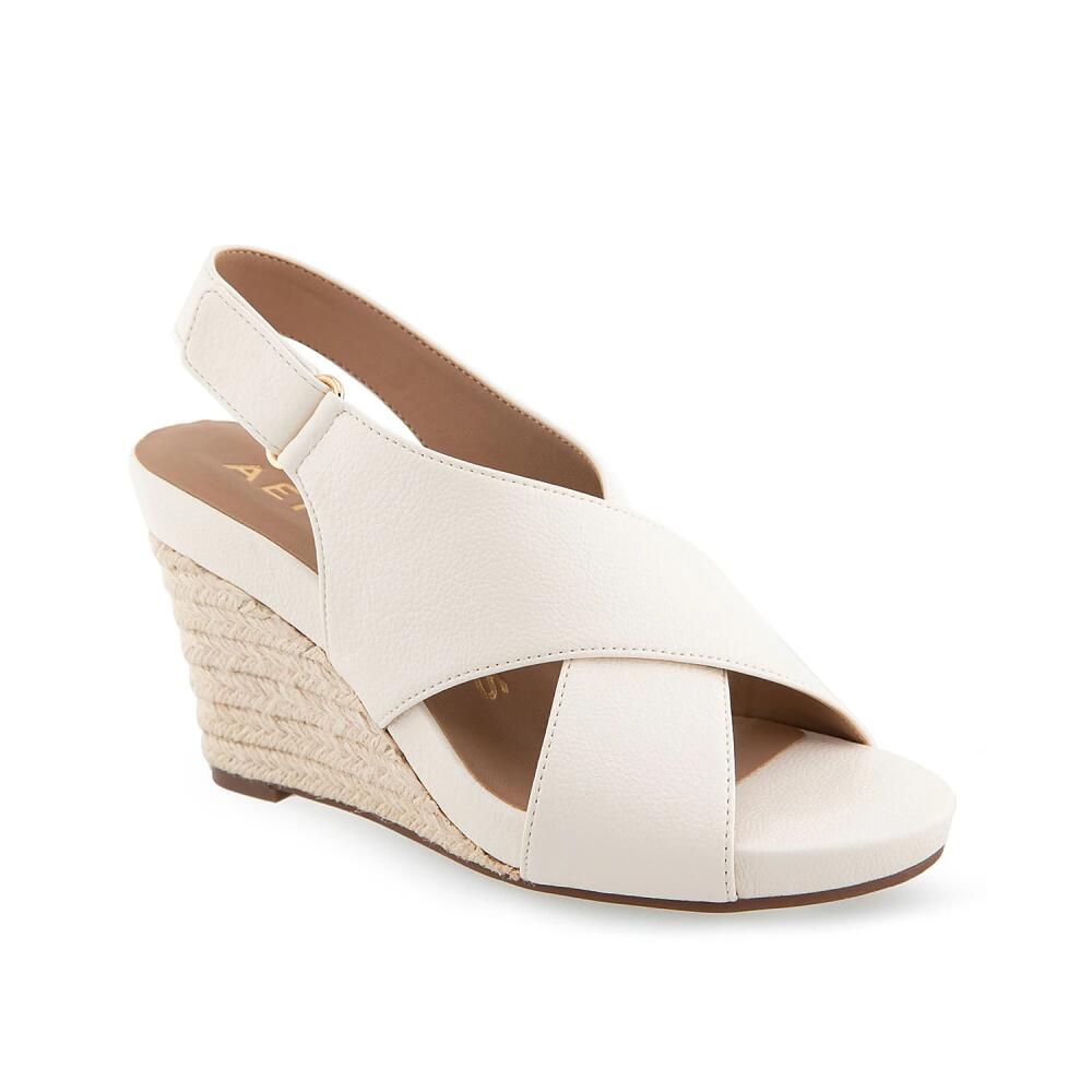 Aerosoles Wide Width Payton Espadrille Wedge Sandal | Women's | Eggnog Cover