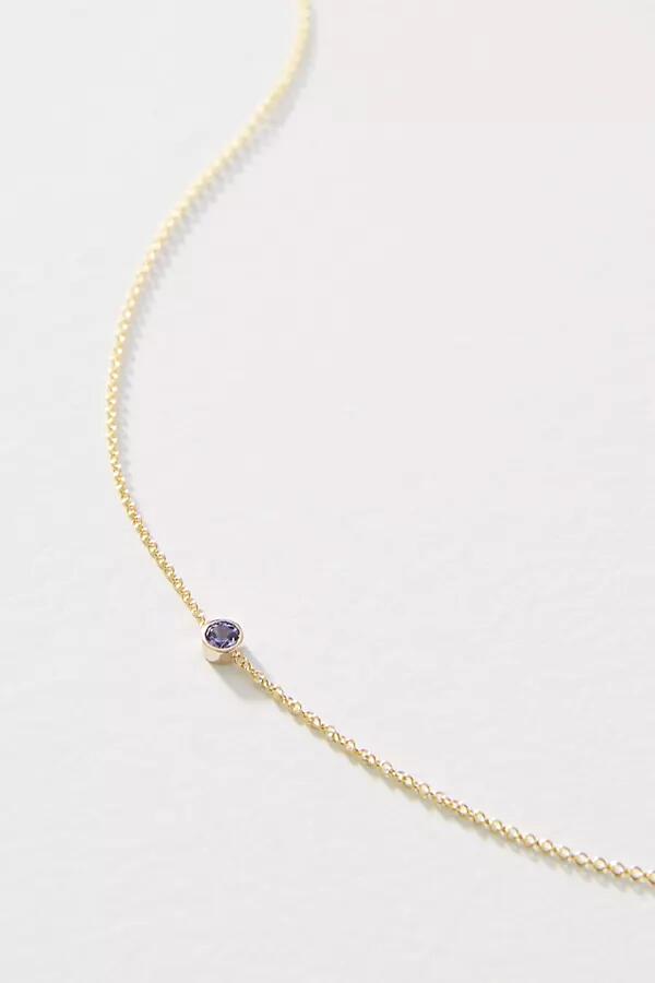 Maya Brenner 14k Yellow Gold Asymmetrical Birthstone Necklace Cover