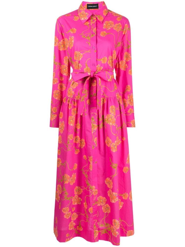 Cynthia Rowley floral-print cotton midi dress - Pink Cover