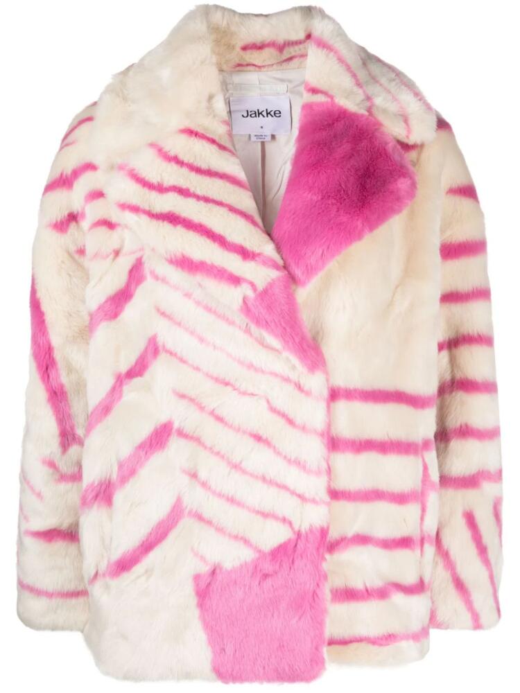 Jakke Rita striped jacket - Pink Cover