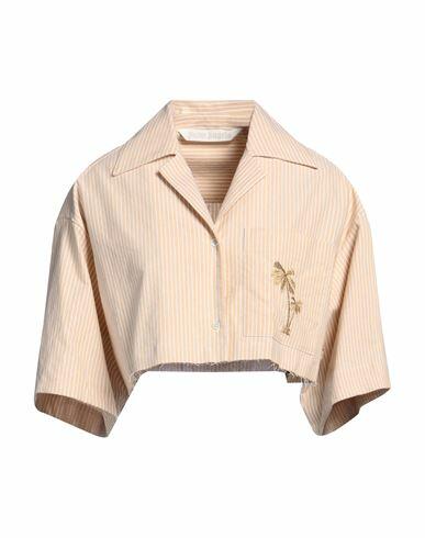 Palm Angels Woman Shirt Sand Cotton, Polyester Cover