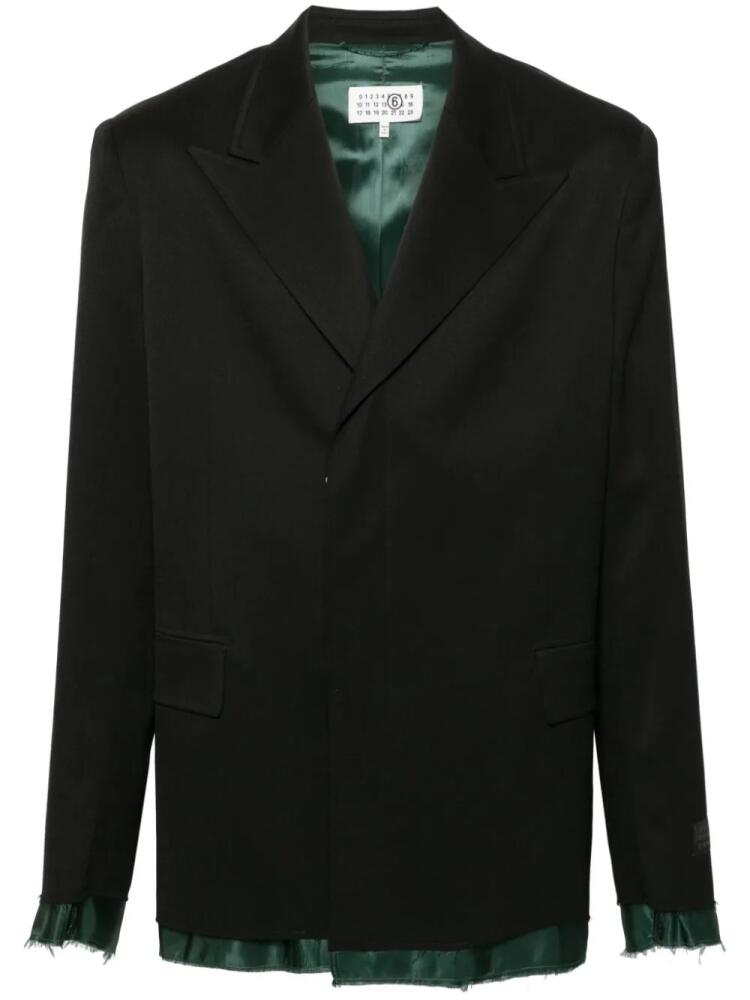 MM6 Maison Margiela signature single-stitch logo blazer - Black Cover