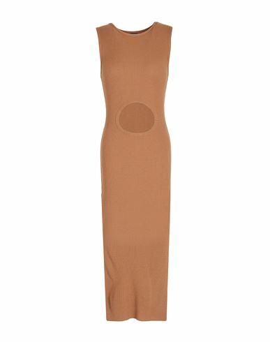 8 By Yoox Viscose Blend Cut Out Knitted Midi Dress Woman Midi dress Brown Viscose, Polyester Cover