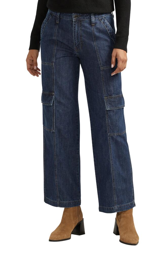 JAG High Waist Wide Leg Cargo Jeans in Elysian Blue Cover