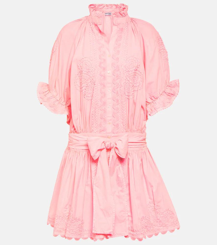 Juliet Dunn Embroidered cotton poplin shirt dress Cover