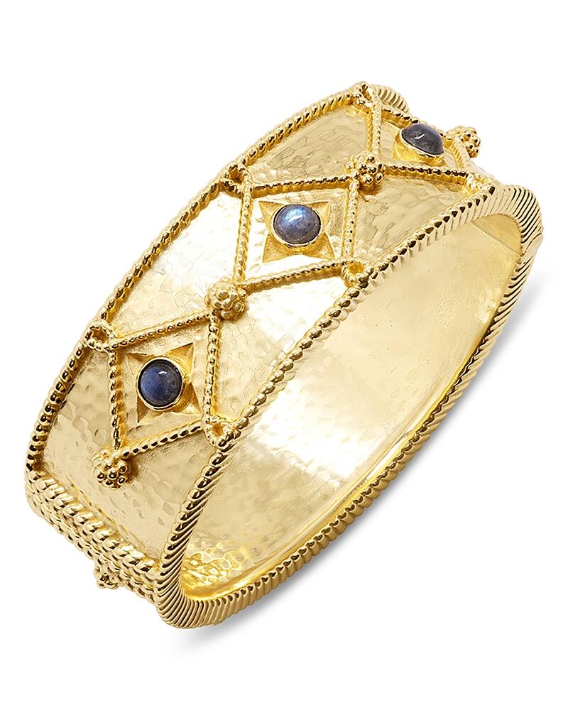 Capucine De Wulf Victoria Labradorite Hinged Bangle Bracelet in 18K Gold Plated Cover