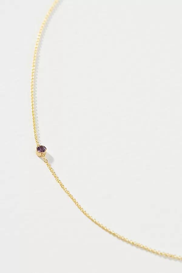 Maya Brenner 14k Yellow Gold Asymmetrical Birthstone Necklace Cover