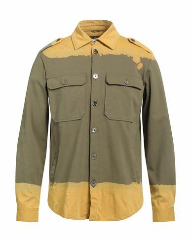 Daniele Alessandrini Man Shirt Military green Cotton, Polyamide, Elastane Cover