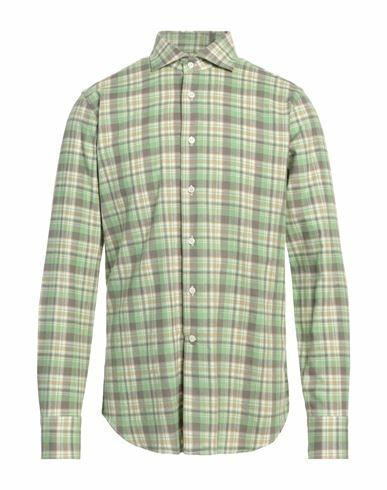 Caliban Man Shirt Light green Cotton Cover